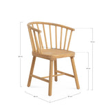 Beri Chaise de salle à manger en bois et rotin