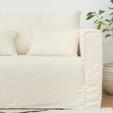 Canapé en lin blanc Sani déhoussable