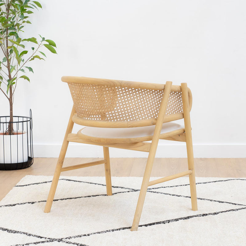 Chaise Rotin et pieds blancs - Meubles de salle à manger - Wabi Home – Wabi  Home FRC