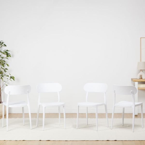 Leno Chaise de salle à manger en plastique prolopopilene blanc