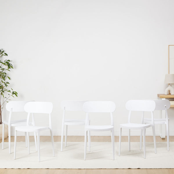 Leno Chaise de salle à manger en plastique prolopopilene blanc