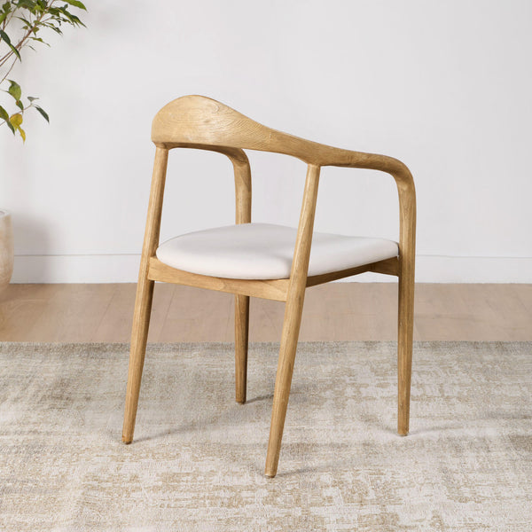 Mode chaise salle à manger bois rembourrée beige