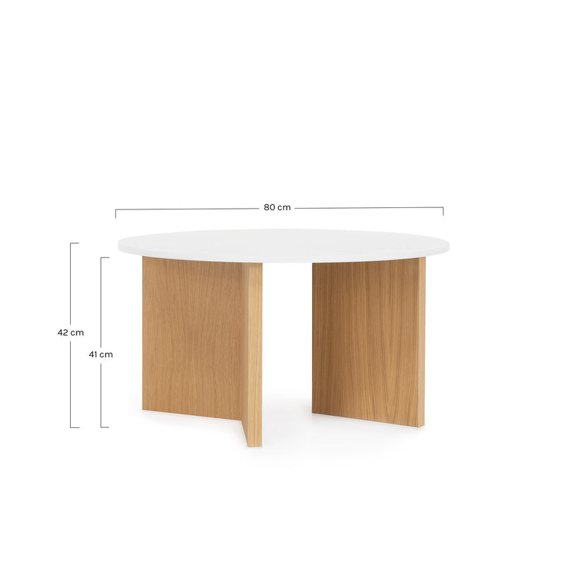 Bini table basse blanche bois 