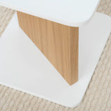 Bini table d'appoint blanche bois