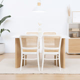 Bini table salle à manger bois et blanche