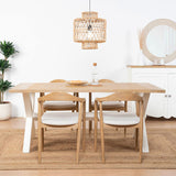 Legacy table salle à manger bois blanc et naturel