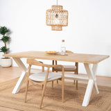 Legacy table salle à manger bois blanc et naturel