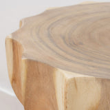 Lile Table de chevet ronde en bois massif