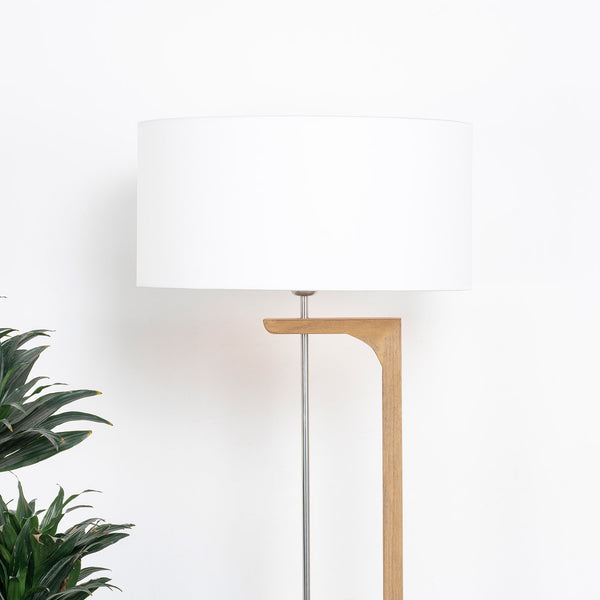 Line lampadaire bois et blanc