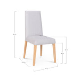 Loyd chaise salle à manger bois rembourrée gris