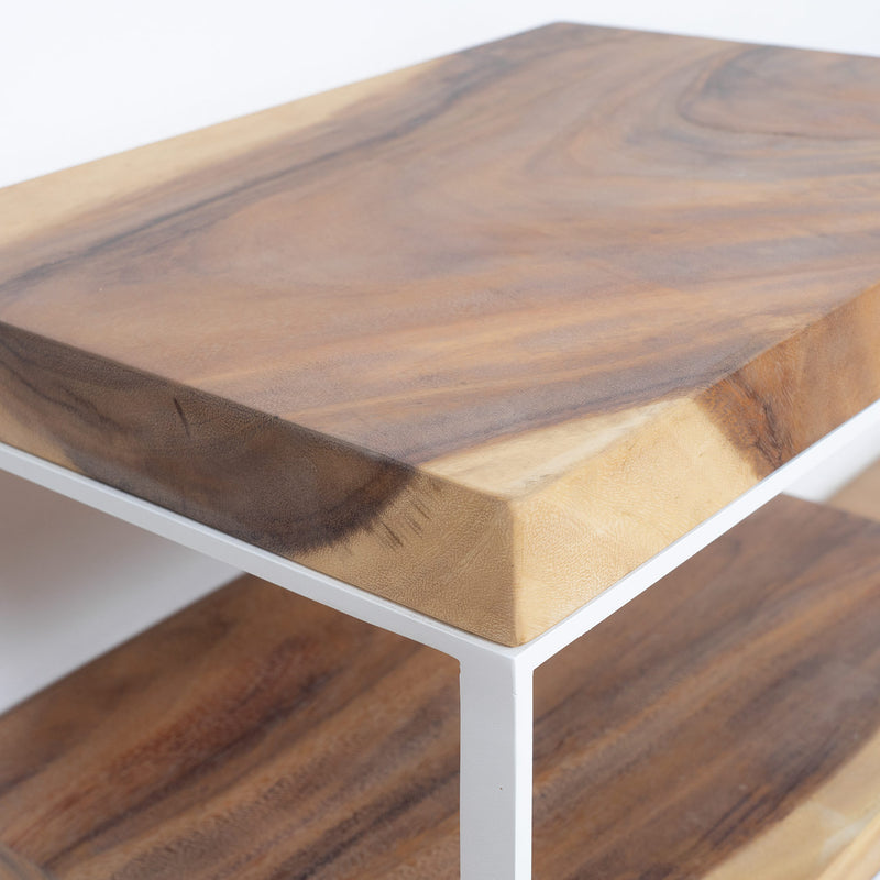 Nayi Table de chevet en bois et en fer blanc
