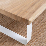 Table basse Nayi en fer blanc et bois