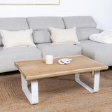 Table basse Nayi en fer blanc et bois