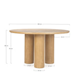 Tadi Table salle à manger en bois ronde
