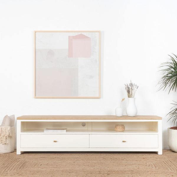 Tiga meuble TV 180 cm bois couleur blanche