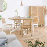 Tiga table ronde bois blanc