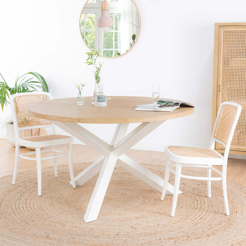 Tiga table ronde bois blanc