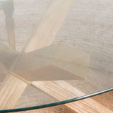 Tripod table ronde verre et bois